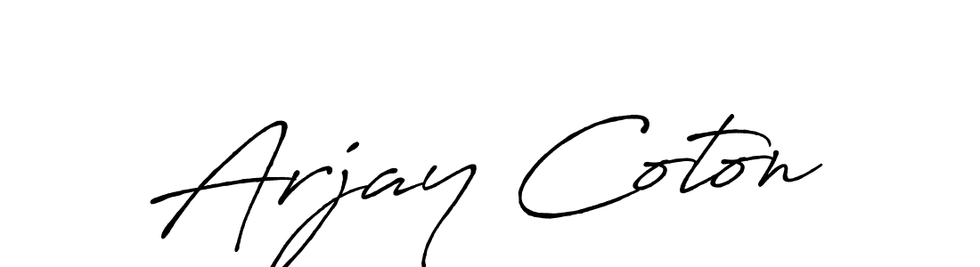 How to make Arjay Coton name signature. Use Antro_Vectra_Bolder style for creating short signs online. This is the latest handwritten sign. Arjay Coton signature style 7 images and pictures png