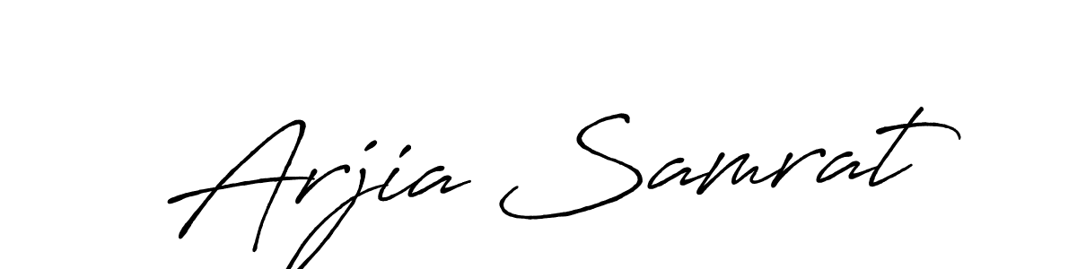 It looks lik you need a new signature style for name Arjia Samrat. Design unique handwritten (Antro_Vectra_Bolder) signature with our free signature maker in just a few clicks. Arjia Samrat signature style 7 images and pictures png