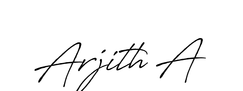 Design your own signature with our free online signature maker. With this signature software, you can create a handwritten (Antro_Vectra_Bolder) signature for name Arjith A. Arjith A signature style 7 images and pictures png
