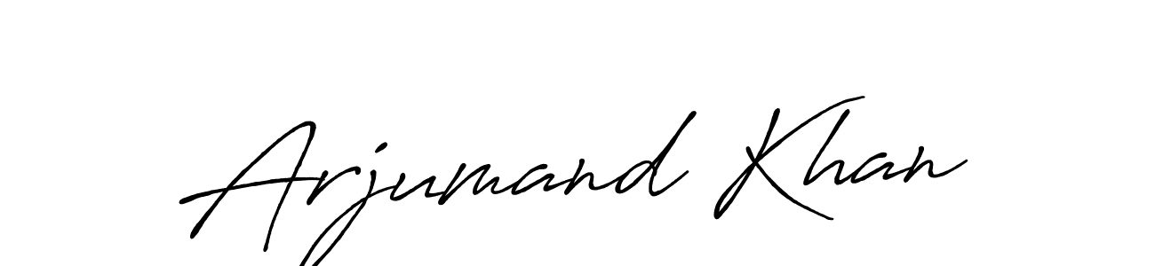 Make a beautiful signature design for name Arjumand Khan. With this signature (Antro_Vectra_Bolder) style, you can create a handwritten signature for free. Arjumand Khan signature style 7 images and pictures png