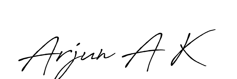 Make a beautiful signature design for name Arjun A K. With this signature (Antro_Vectra_Bolder) style, you can create a handwritten signature for free. Arjun A K signature style 7 images and pictures png