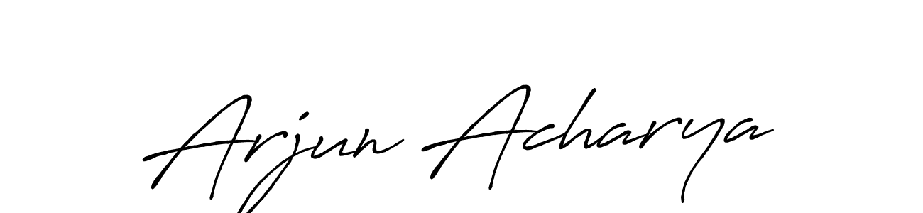 How to make Arjun Acharya name signature. Use Antro_Vectra_Bolder style for creating short signs online. This is the latest handwritten sign. Arjun Acharya signature style 7 images and pictures png