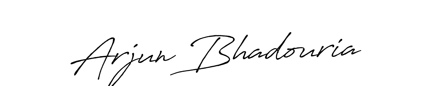 How to make Arjun Bhadouria name signature. Use Antro_Vectra_Bolder style for creating short signs online. This is the latest handwritten sign. Arjun Bhadouria signature style 7 images and pictures png