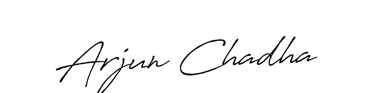 Design your own signature with our free online signature maker. With this signature software, you can create a handwritten (Antro_Vectra_Bolder) signature for name Arjun Chadha. Arjun Chadha signature style 7 images and pictures png