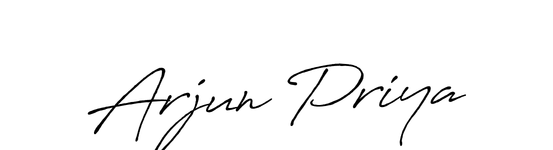 Use a signature maker to create a handwritten signature online. With this signature software, you can design (Antro_Vectra_Bolder) your own signature for name Arjun Priya. Arjun Priya signature style 7 images and pictures png