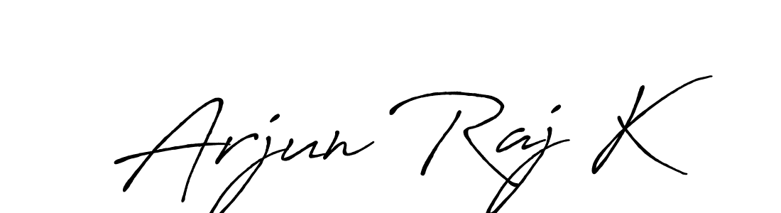 How to make Arjun Raj K name signature. Use Antro_Vectra_Bolder style for creating short signs online. This is the latest handwritten sign. Arjun Raj K signature style 7 images and pictures png