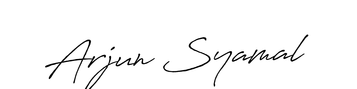 Create a beautiful signature design for name Arjun Syamal. With this signature (Antro_Vectra_Bolder) fonts, you can make a handwritten signature for free. Arjun Syamal signature style 7 images and pictures png