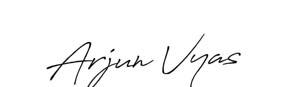 Arjun Vyas stylish signature style. Best Handwritten Sign (Antro_Vectra_Bolder) for my name. Handwritten Signature Collection Ideas for my name Arjun Vyas. Arjun Vyas signature style 7 images and pictures png