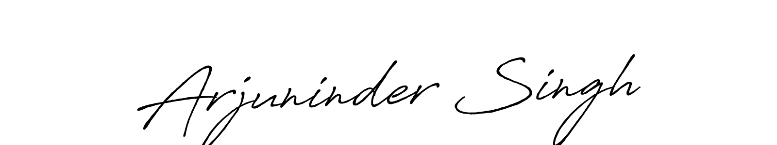 Create a beautiful signature design for name Arjuninder Singh. With this signature (Antro_Vectra_Bolder) fonts, you can make a handwritten signature for free. Arjuninder Singh signature style 7 images and pictures png