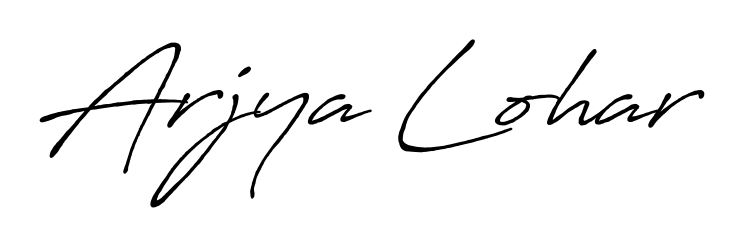 A modern signature idea for name Arjya Lohar using Antro_Vectra_Bolder font. Clean strokes and elegant curves make it stand out instantly. Arjya Lohar signature style 7 images and pictures png