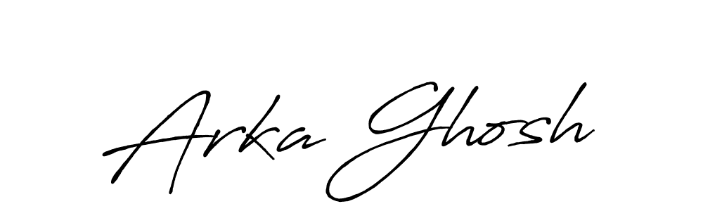 Make a beautiful signature design for name Arka Ghosh. With this signature (Antro_Vectra_Bolder) style, you can create a handwritten signature for free. Arka Ghosh signature style 7 images and pictures png