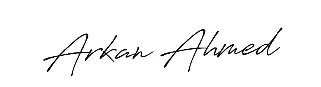 Use a signature maker to create a handwritten signature online. With this signature software, you can design (Antro_Vectra_Bolder) your own signature for name Arkan Ahmed. Arkan Ahmed signature style 7 images and pictures png