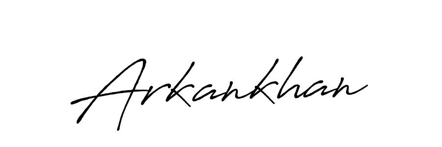 Use a signature maker to create a handwritten signature online. With this signature software, you can design (Antro_Vectra_Bolder) your own signature for name Arkankhan. Arkankhan signature style 7 images and pictures png