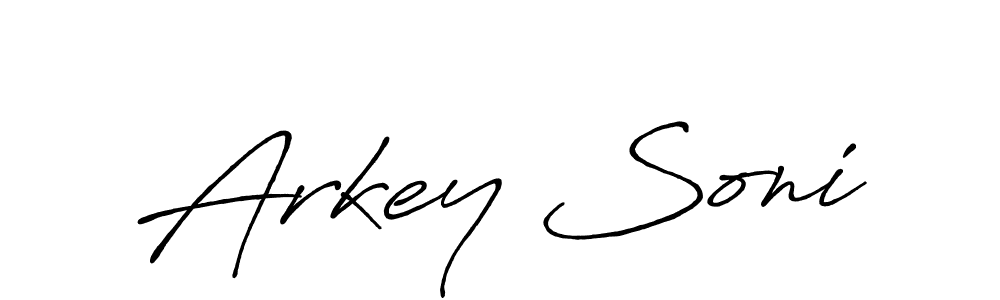 Create a beautiful signature design for name Arkey Soni. With this signature (Antro_Vectra_Bolder) fonts, you can make a handwritten signature for free. Arkey Soni signature style 7 images and pictures png