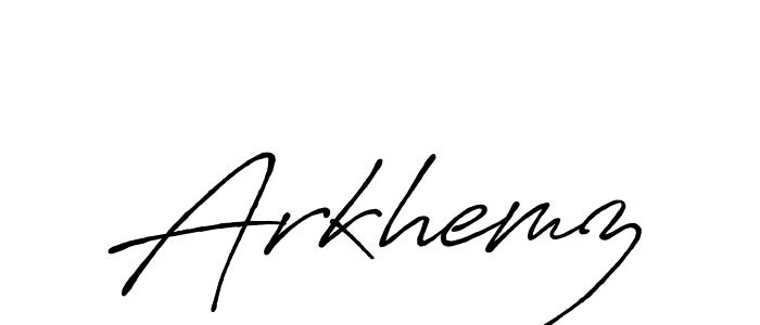 Make a beautiful signature design for name Arkhemz. With this signature (Antro_Vectra_Bolder) style, you can create a handwritten signature for free. Arkhemz signature style 7 images and pictures png