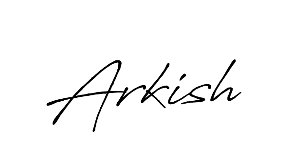 Use a signature maker to create a handwritten signature online. With this signature software, you can design (Antro_Vectra_Bolder) your own signature for name Arkish. Arkish signature style 7 images and pictures png