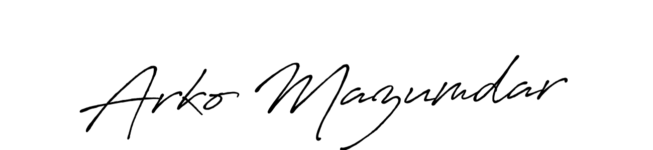 Create a beautiful signature design for name Arko Mazumdar. With this signature (Antro_Vectra_Bolder) fonts, you can make a handwritten signature for free. Arko Mazumdar signature style 7 images and pictures png