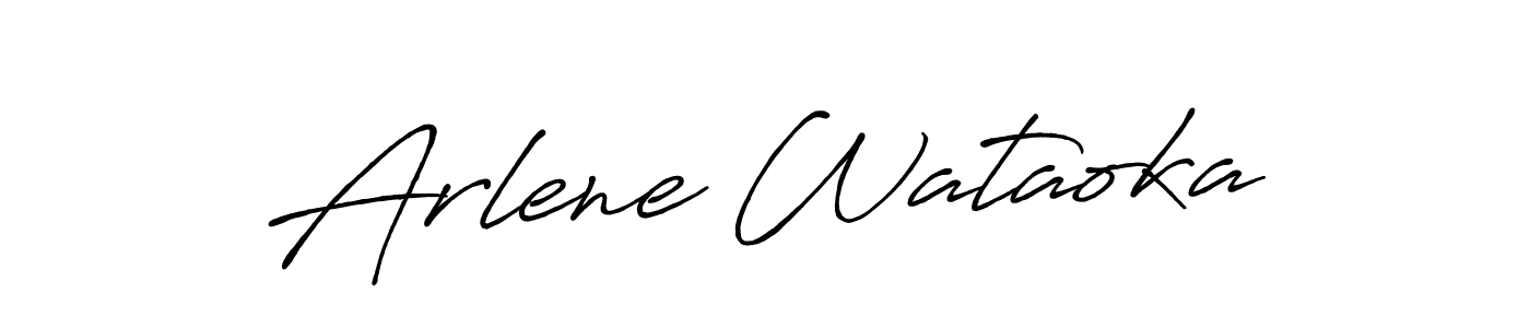 Create a beautiful signature design for name Arlene Wataoka. With this signature (Antro_Vectra_Bolder) fonts, you can make a handwritten signature for free. Arlene Wataoka signature style 7 images and pictures png