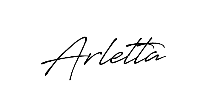 Use a signature maker to create a handwritten signature online. With this signature software, you can design (Antro_Vectra_Bolder) your own signature for name Arletta. Arletta signature style 7 images and pictures png