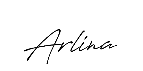 Use a signature maker to create a handwritten signature online. With this signature software, you can design (Antro_Vectra_Bolder) your own signature for name Arlina. Arlina signature style 7 images and pictures png