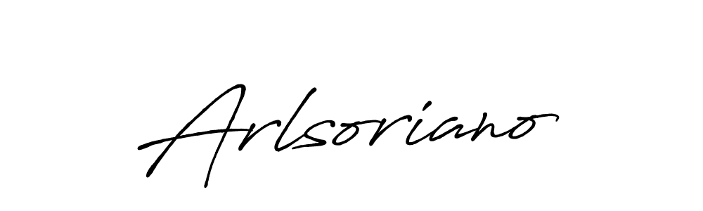 How to make Arlsoriano name signature. Use Antro_Vectra_Bolder style for creating short signs online. This is the latest handwritten sign. Arlsoriano signature style 7 images and pictures png