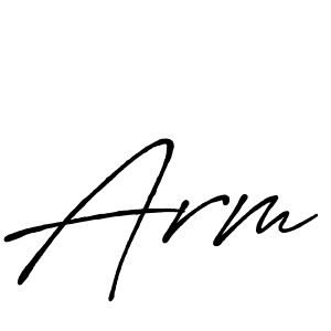 How to make Arm signature? Antro_Vectra_Bolder is a professional autograph style. Create handwritten signature for Arm name. Arm signature style 7 images and pictures png