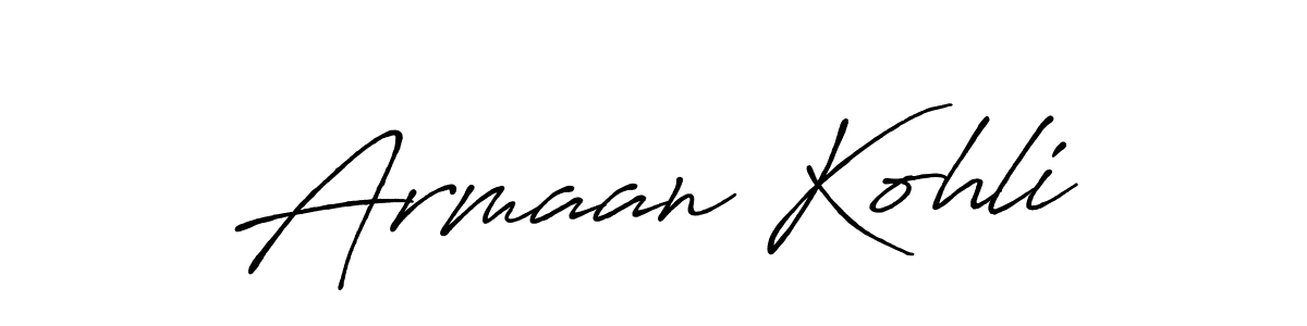 Use a signature maker to create a handwritten signature online. With this signature software, you can design (Antro_Vectra_Bolder) your own signature for name Armaan Kohli. Armaan Kohli signature style 7 images and pictures png