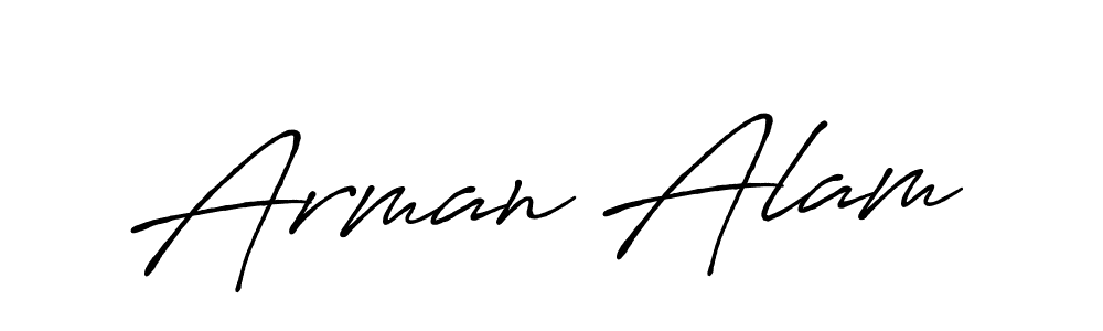 Design your own signature with our free online signature maker. With this signature software, you can create a handwritten (Antro_Vectra_Bolder) signature for name Arman Alam. Arman Alam signature style 7 images and pictures png