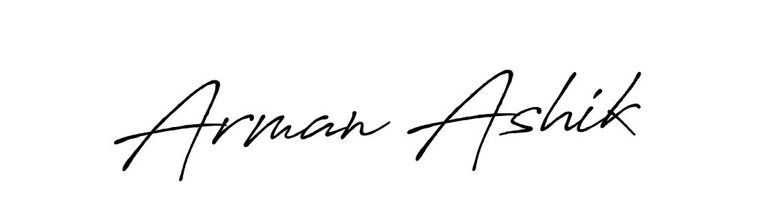 How to make Arman Ashik name signature. Use Antro_Vectra_Bolder style for creating short signs online. This is the latest handwritten sign. Arman Ashik signature style 7 images and pictures png