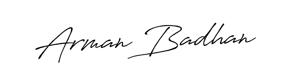 You can use this online signature creator to create a handwritten signature for the name Arman Badhan. This is the best online autograph maker. Arman Badhan signature style 7 images and pictures png
