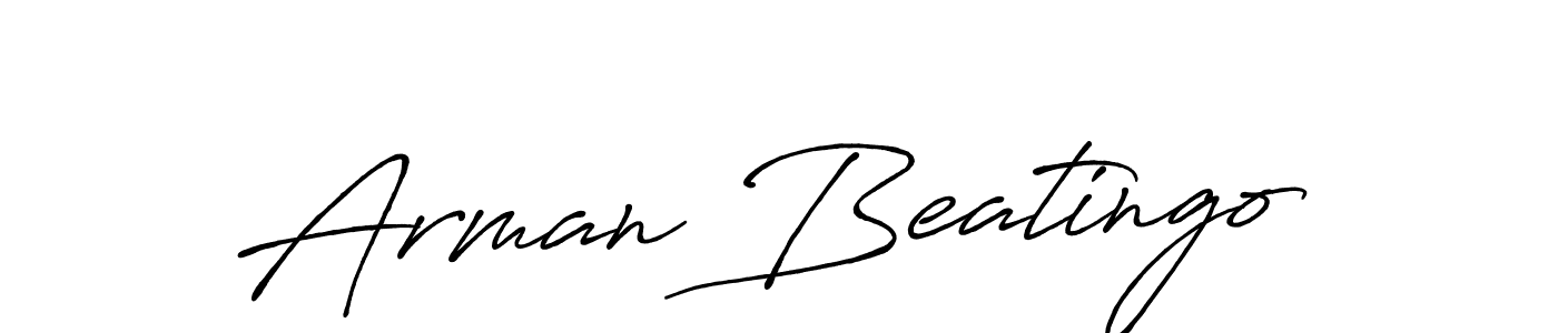 Similarly Antro_Vectra_Bolder is the best handwritten signature design. Signature creator online .You can use it as an online autograph creator for name Arman Beatingo. Arman Beatingo signature style 7 images and pictures png