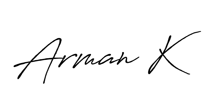 Also You can easily find your signature by using the search form. We will create Arman K name handwritten signature images for you free of cost using Antro_Vectra_Bolder sign style. Arman K signature style 7 images and pictures png