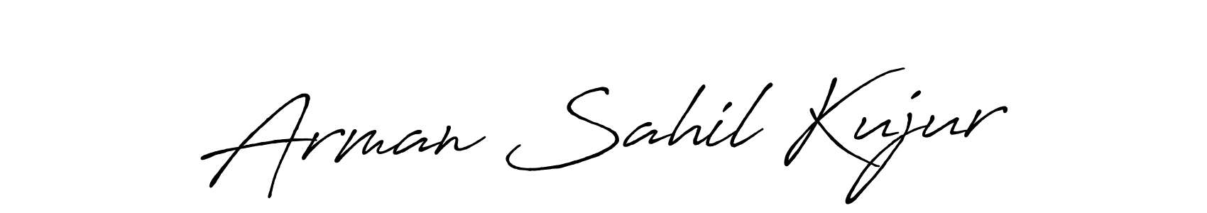 Make a beautiful signature design for name Arman Sahil Kujur. With this signature (Antro_Vectra_Bolder) style, you can create a handwritten signature for free. Arman Sahil Kujur signature style 7 images and pictures png
