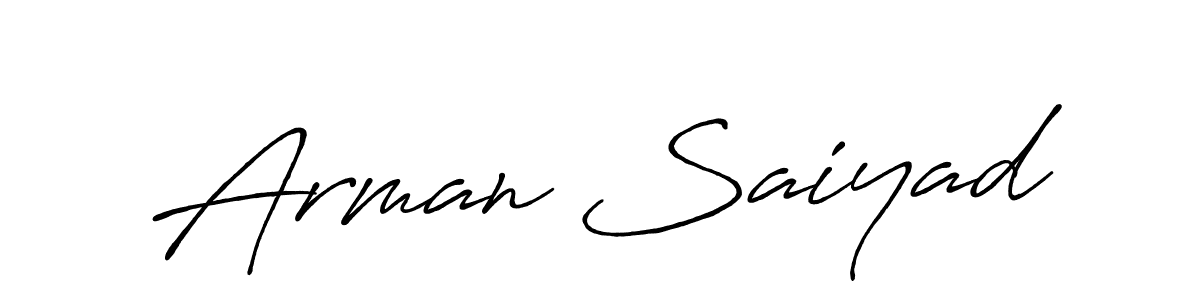 Design your own signature with our free online signature maker. With this signature software, you can create a handwritten (Antro_Vectra_Bolder) signature for name Arman Saiyad. Arman Saiyad signature style 7 images and pictures png