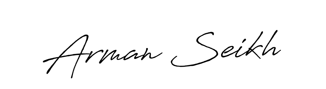 Use a signature maker to create a handwritten signature online. With this signature software, you can design (Antro_Vectra_Bolder) your own signature for name Arman Seikh. Arman Seikh signature style 7 images and pictures png