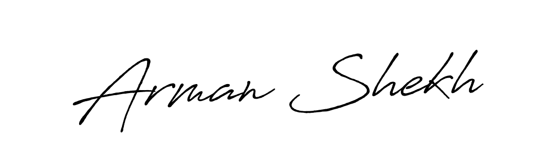 The best way (Antro_Vectra_Bolder) to make a short signature is to pick only two or three words in your name. The name Arman Shekh include a total of six letters. For converting this name. Arman Shekh signature style 7 images and pictures png