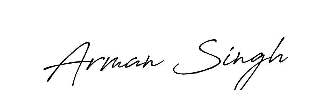 Make a beautiful signature design for name Arman Singh. With this signature (Antro_Vectra_Bolder) style, you can create a handwritten signature for free. Arman Singh signature style 7 images and pictures png