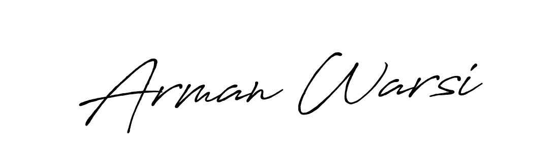 Use a signature maker to create a handwritten signature online. With this signature software, you can design (Antro_Vectra_Bolder) your own signature for name Arman Warsi. Arman Warsi signature style 7 images and pictures png