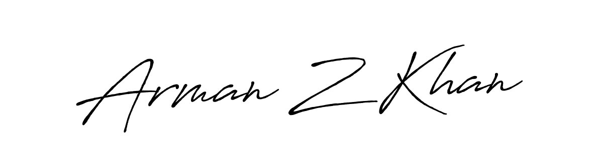 Also You can easily find your signature by using the search form. We will create Arman Z Khan name handwritten signature images for you free of cost using Antro_Vectra_Bolder sign style. Arman Z Khan signature style 7 images and pictures png