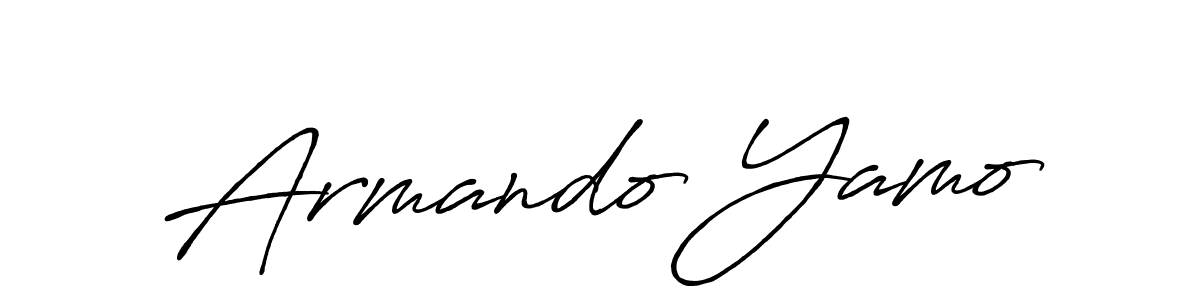 How to make Armando Yamo name signature. Use Antro_Vectra_Bolder style for creating short signs online. This is the latest handwritten sign. Armando Yamo signature style 7 images and pictures png