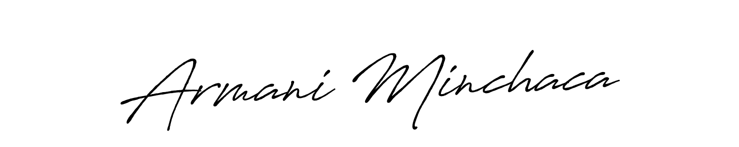 Similarly Antro_Vectra_Bolder is the best handwritten signature design. Signature creator online .You can use it as an online autograph creator for name Armani Minchaca. Armani Minchaca signature style 7 images and pictures png