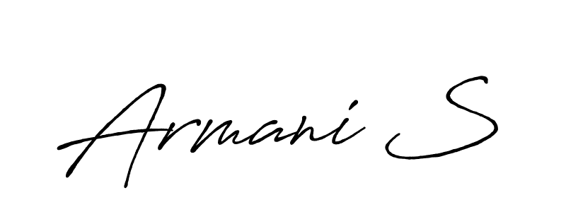 if you are searching for the best signature style for your name Armani S. so please give up your signature search. here we have designed multiple signature styles  using Antro_Vectra_Bolder. Armani S signature style 7 images and pictures png