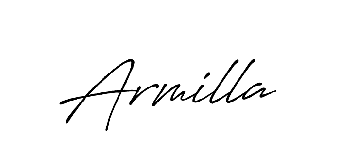 Design your own signature with our free online signature maker. With this signature software, you can create a handwritten (Antro_Vectra_Bolder) signature for name Armilla. Armilla signature style 7 images and pictures png