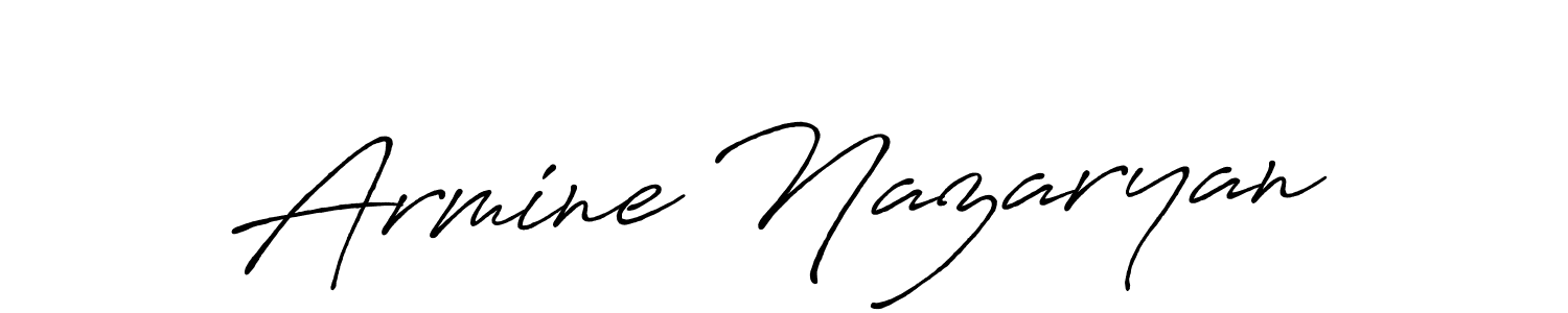 How to make Armine Nazaryan name signature. Use Antro_Vectra_Bolder style for creating short signs online. This is the latest handwritten sign. Armine Nazaryan signature style 7 images and pictures png