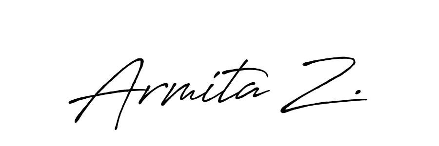 Use a signature maker to create a handwritten signature online. With this signature software, you can design (Antro_Vectra_Bolder) your own signature for name Armita Z.. Armita Z. signature style 7 images and pictures png