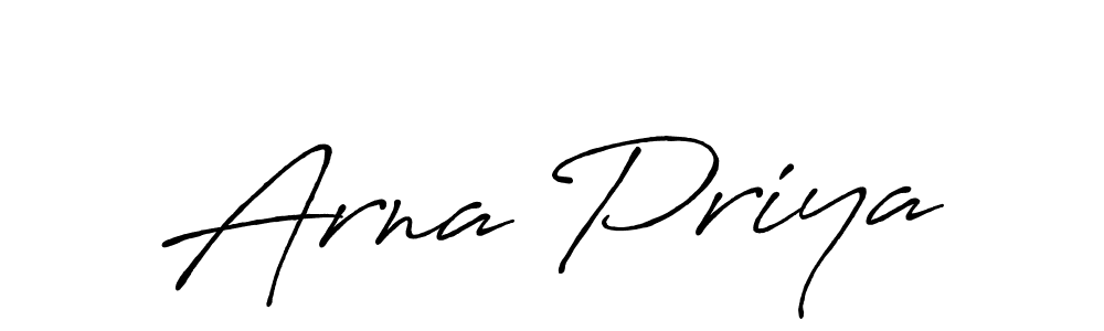 How to make Arna Priya name signature. Use Antro_Vectra_Bolder style for creating short signs online. This is the latest handwritten sign. Arna Priya signature style 7 images and pictures png