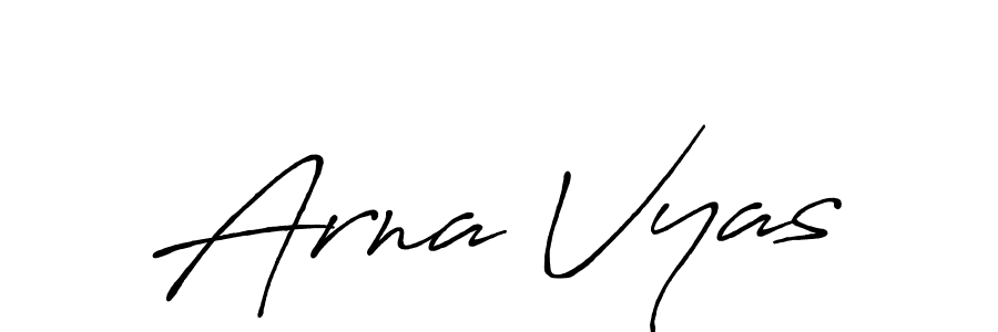 Arna Vyas stylish signature style. Best Handwritten Sign (Antro_Vectra_Bolder) for my name. Handwritten Signature Collection Ideas for my name Arna Vyas. Arna Vyas signature style 7 images and pictures png