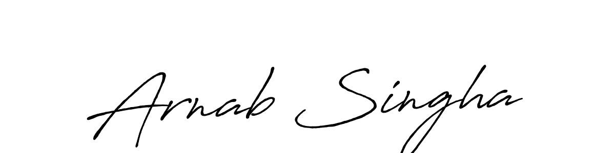 Make a beautiful signature design for name Arnab Singha. With this signature (Antro_Vectra_Bolder) style, you can create a handwritten signature for free. Arnab Singha signature style 7 images and pictures png