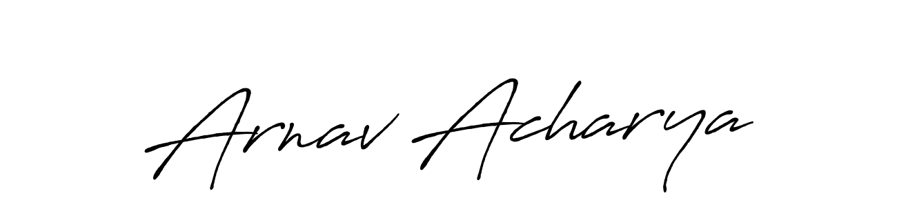 How to make Arnav Acharya name signature. Use Antro_Vectra_Bolder style for creating short signs online. This is the latest handwritten sign. Arnav Acharya signature style 7 images and pictures png
