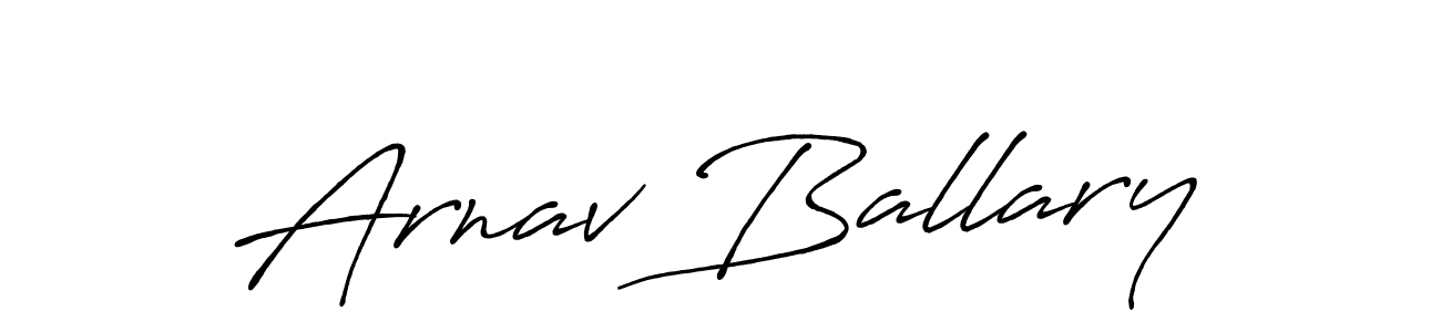 How to make Arnav Ballary name signature. Use Antro_Vectra_Bolder style for creating short signs online. This is the latest handwritten sign. Arnav Ballary signature style 7 images and pictures png